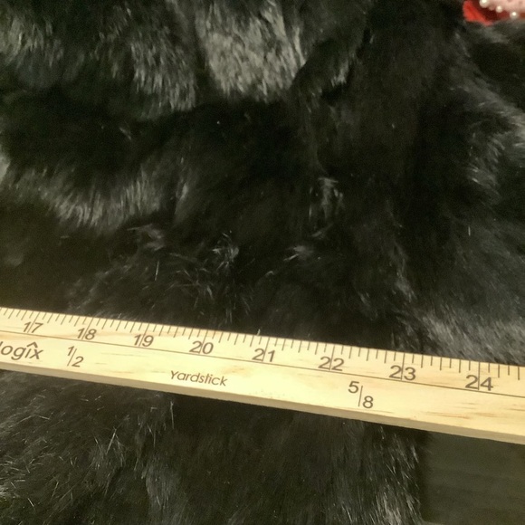 Mademolselle furs vintage L genuine black rabbit fur mob wife quiet luxury coat - Picture 13 of 14